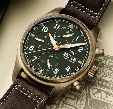 iwc pilot chronograph bronze|iwc pilot spitfire bronze.